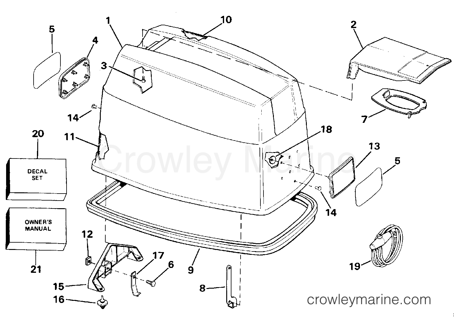 1989 Outboard 60 - J60ELCEA - ENGINE COVER - JOHNSON
