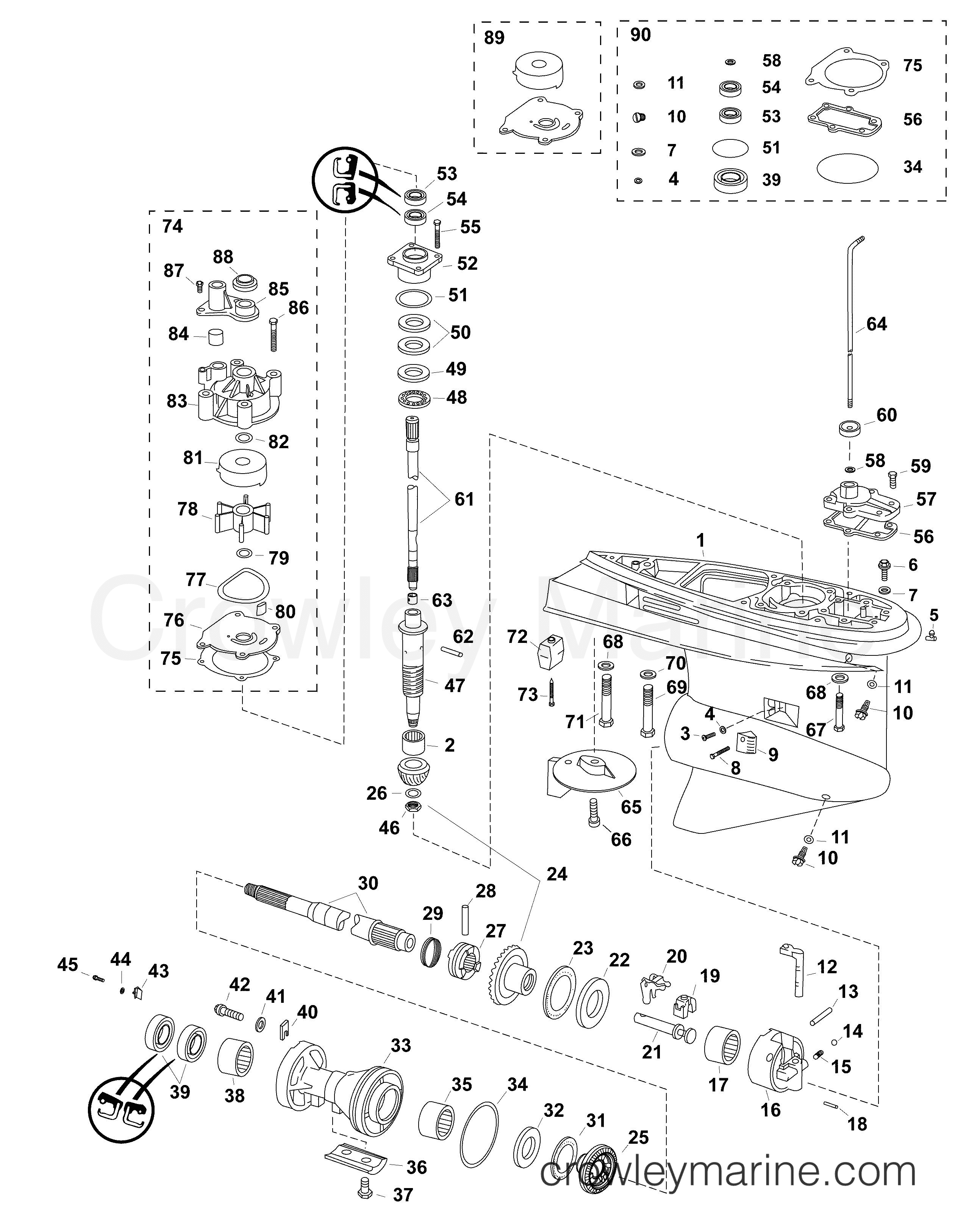 AB Outboard 175 - E175DPLABA - GEARCASE, O-TYPE