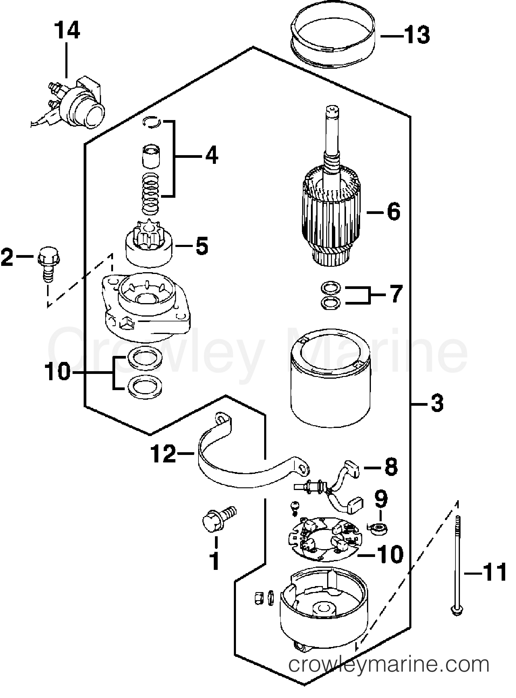 2000 Outboard 40 - E40PL4SSC - STARTER MOTOR