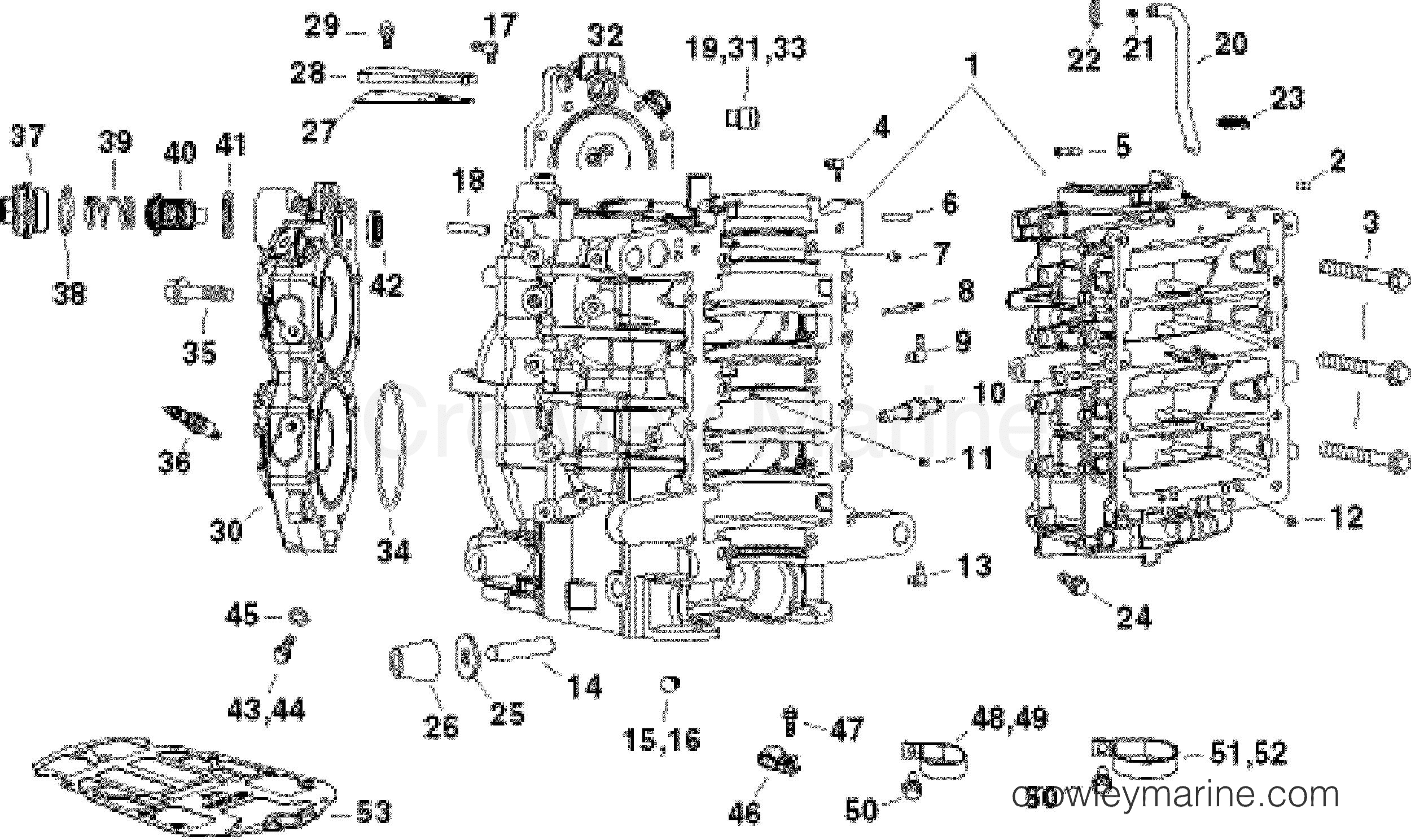 AB Outboard 130 - E130DPLABA - CYLINDER & CRANKCASE