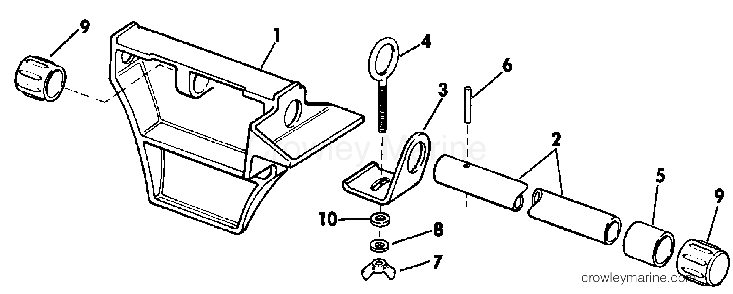 1986 Rigging Accessories - Miscellaneous - CANOE MOTOR BRACKET KIT