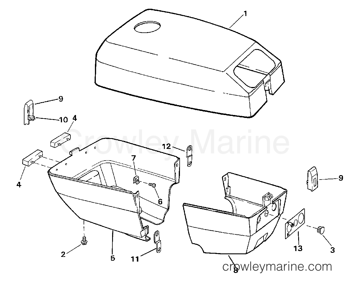 1998 Outboard 4 - J4BRECRJ - ENGINE COVER