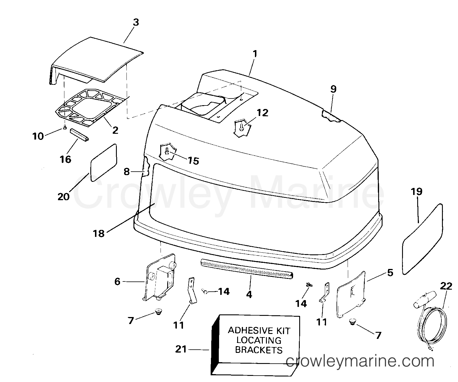 2000 Outboard 130 - J130PLSSS - ENGINE COVER