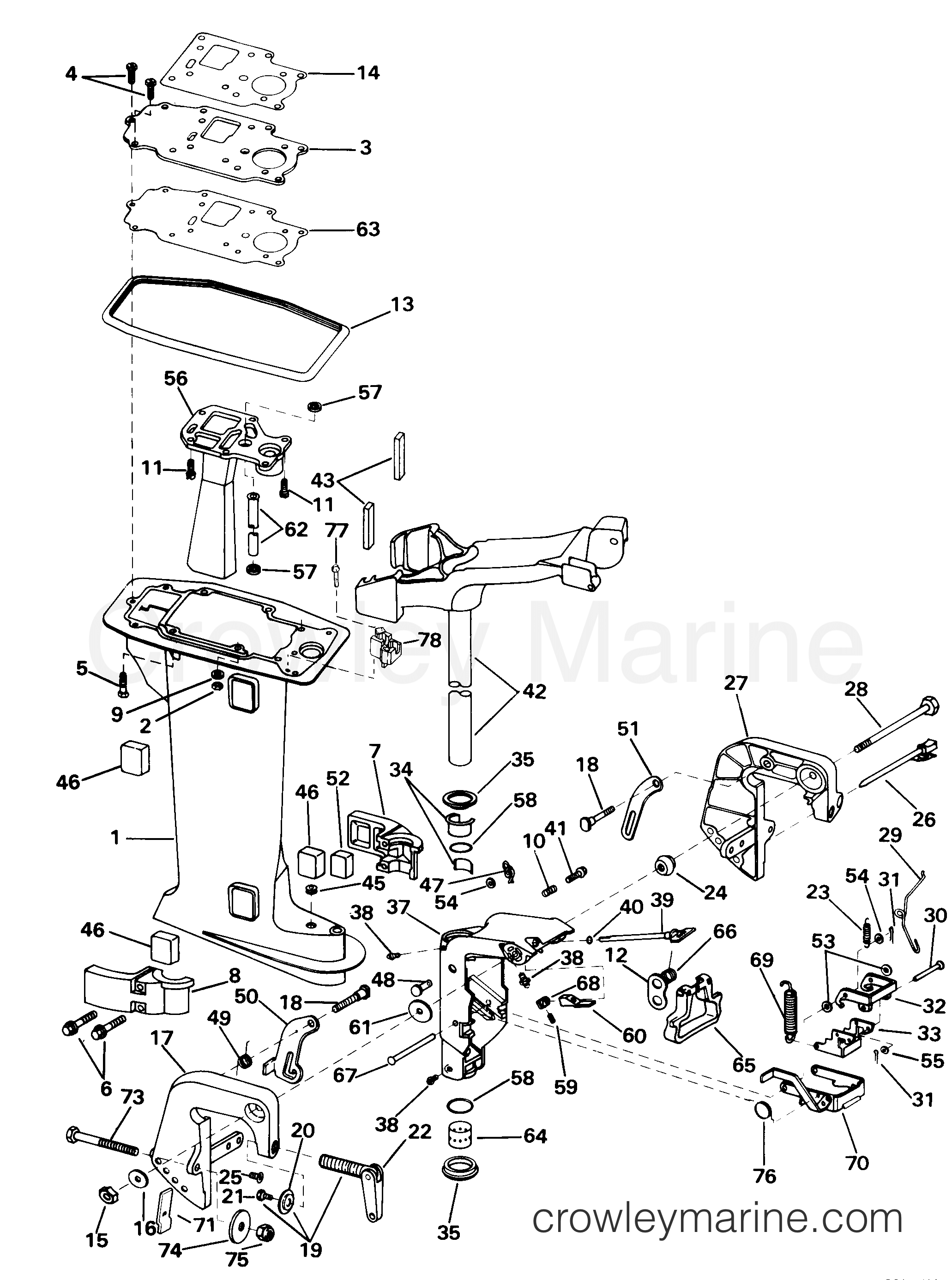 1999 Outboard 6 - J6REEA - MIDSECTION