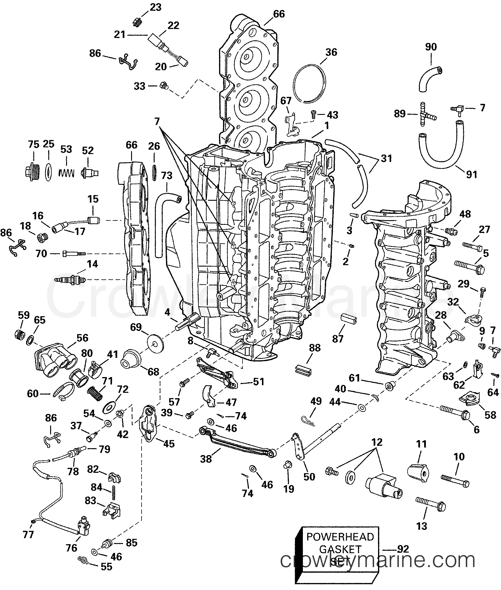 2000 Outboard 150 - J150VCSSS - CYLINDER & CRANKCASE