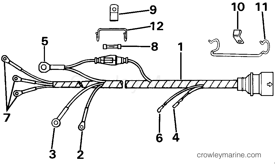 1985 Outboard 25 - E25ECOC - CABLE ASSEMBLY