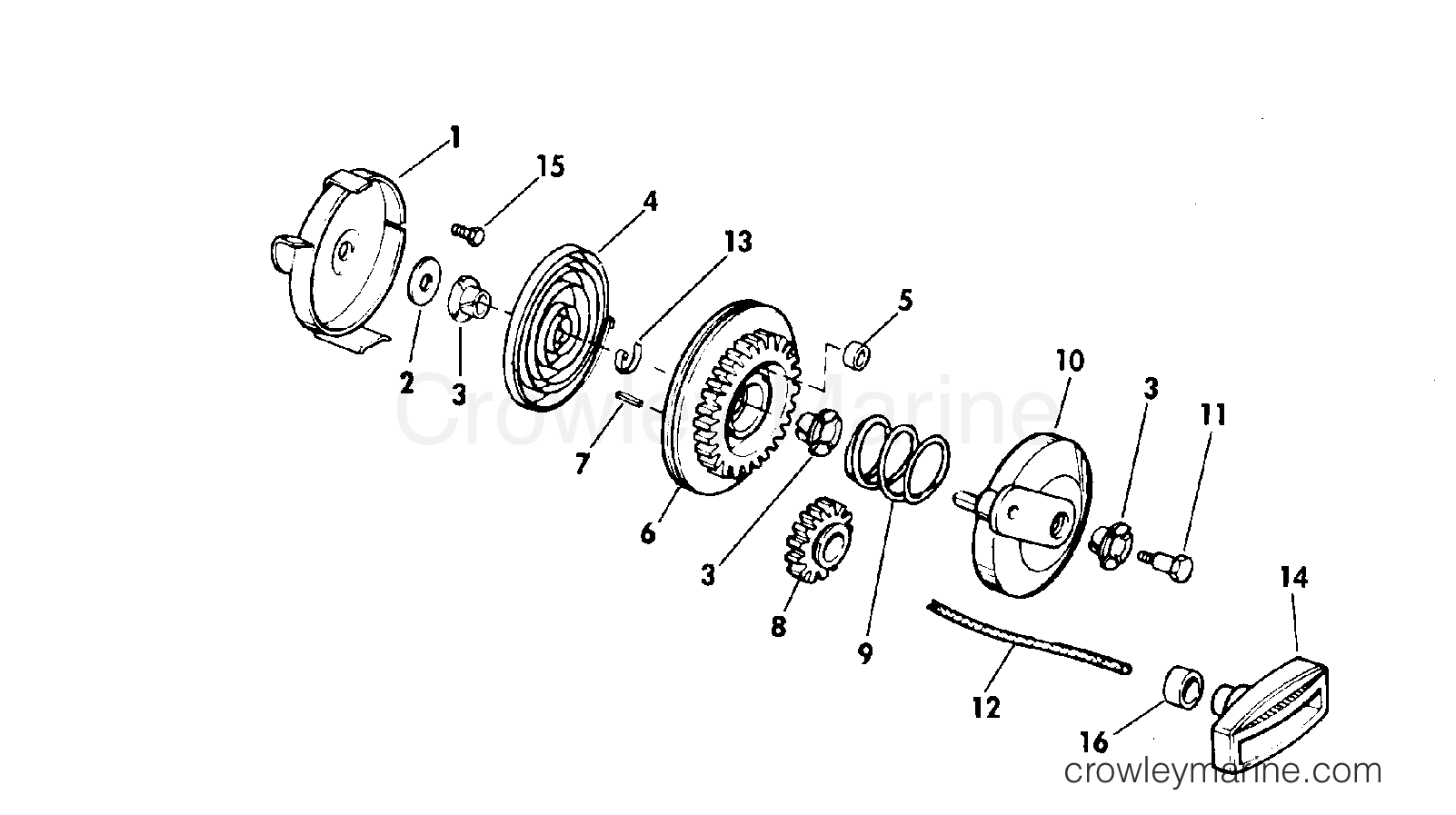 1976 Outboard 4 - 4606M - REWIND STARTER