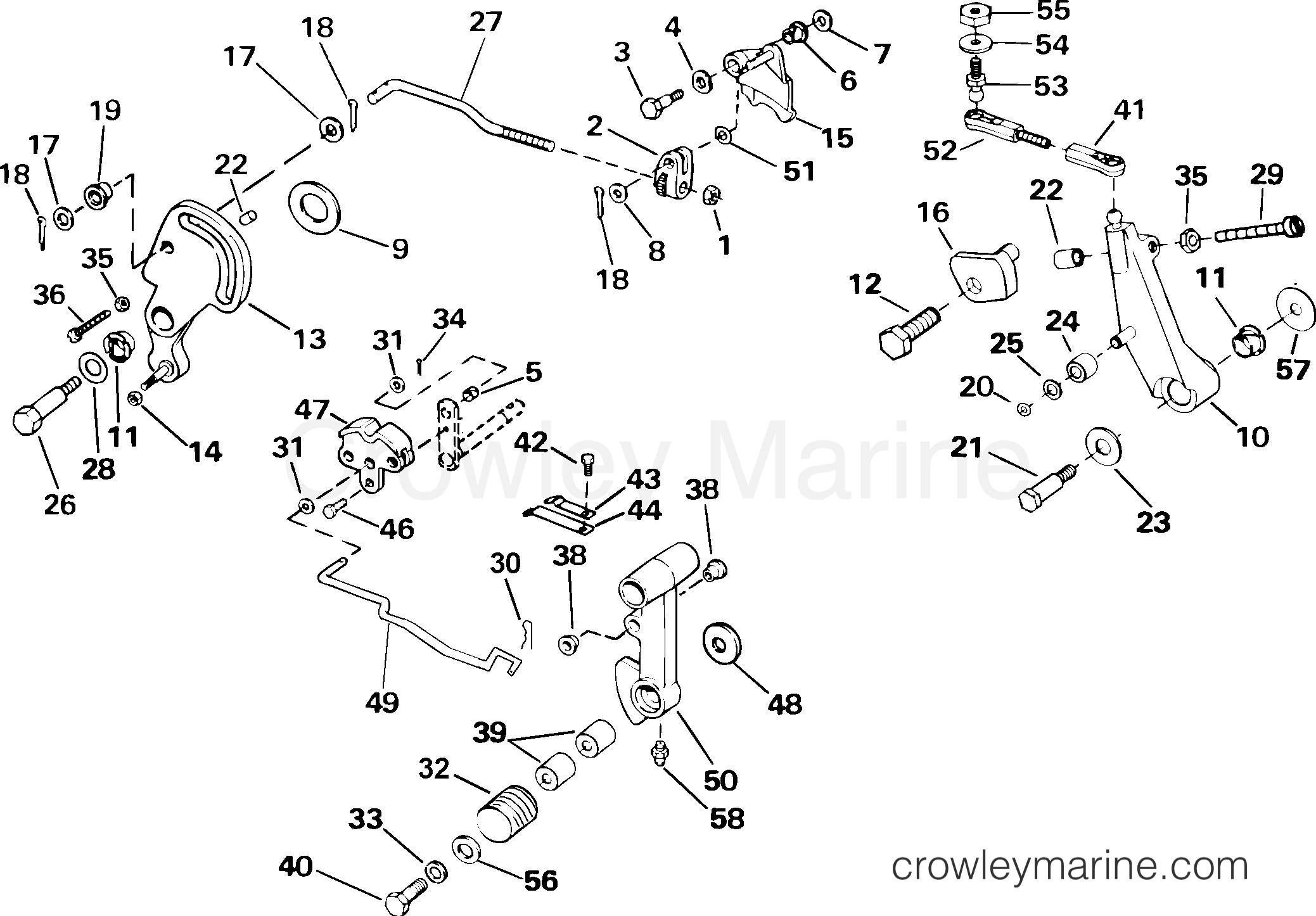 2005 Outboard 55 - J55MLSOR - SHIFT & THROTTLE LINKAGE