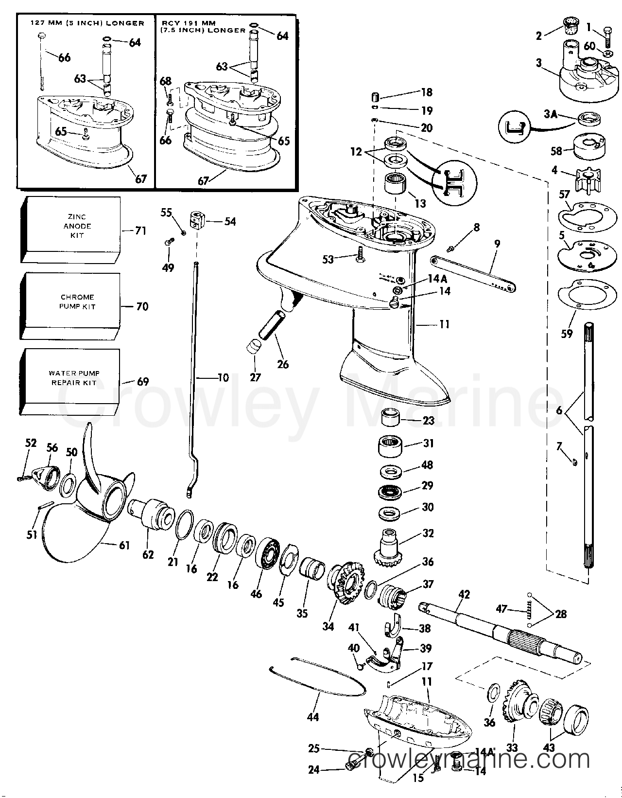 1986 Outboard 40 - J40RWCDB - GEARCASE
