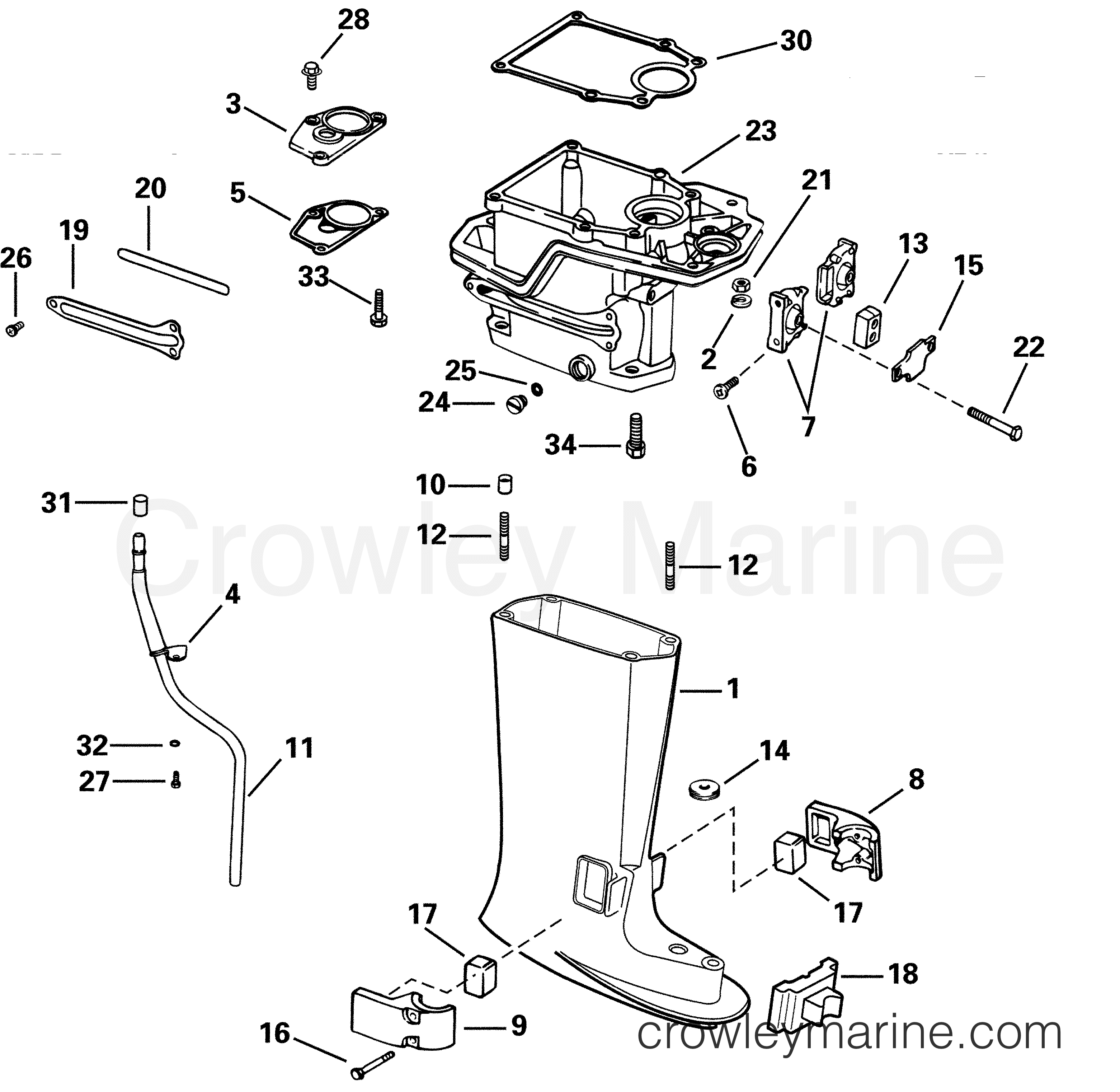 2001 Evinrude Outboards 5 - E5R4SIE EXHAUST HOUSING section