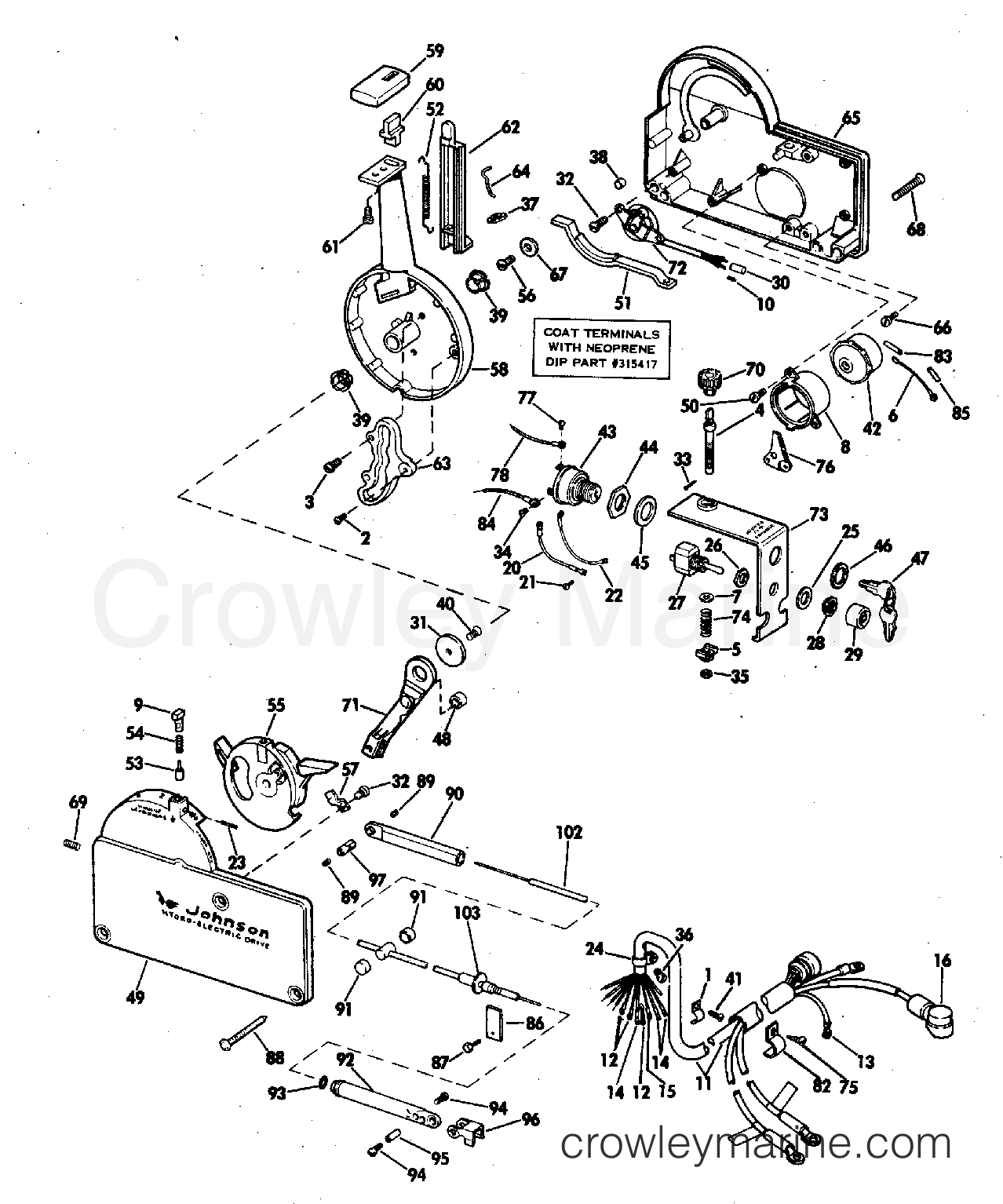 1972 Outboard 50 - 50RL72C - REMOTE CONTROL