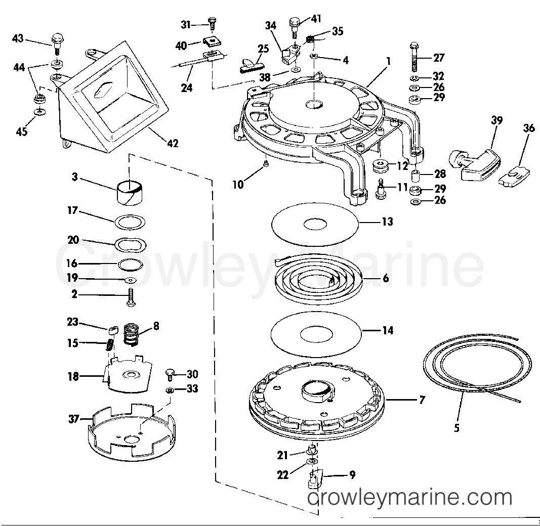 1986 Outboard 50 - J50BECDE - REWIND STARTER