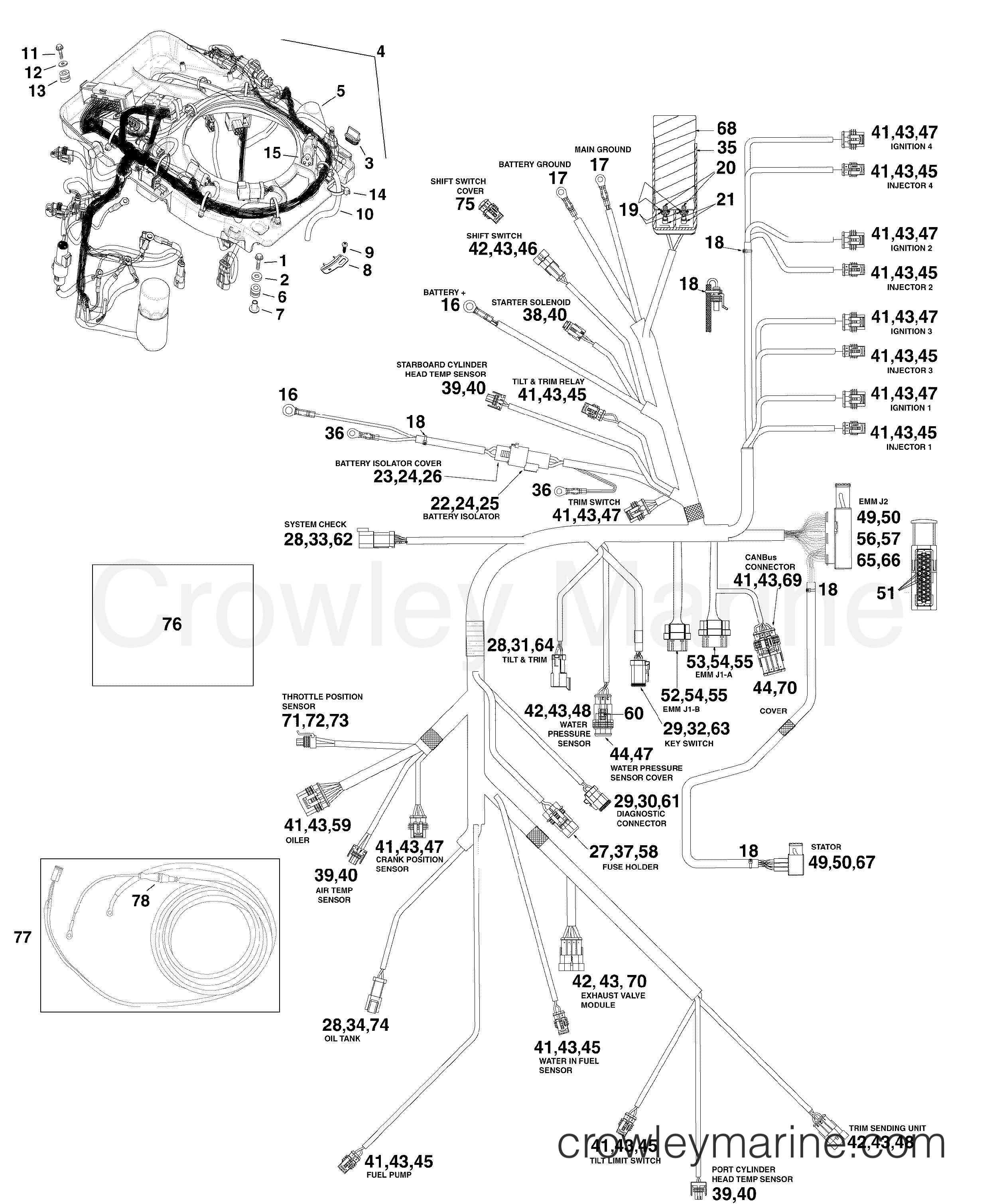 2010 Outboard 130 - E130DPLISC - ELECTRICAL HARNESS