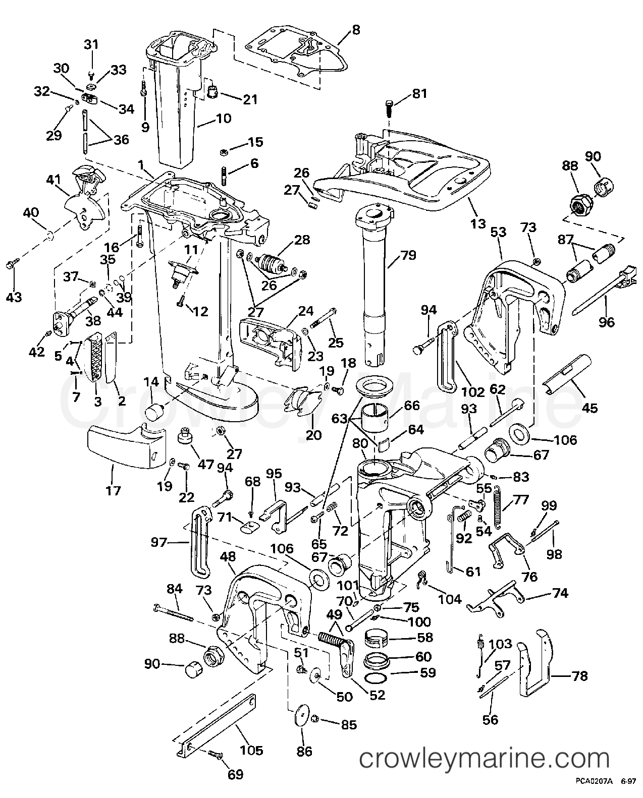 1998 Outboard 25 - SJ25RPLP - MIDSECTION