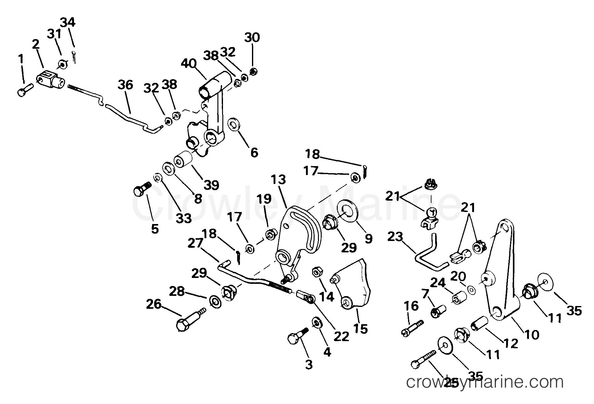1999 Outboard 65 - J65WRYEES - SHIFT & THROTTLE LINKAGE