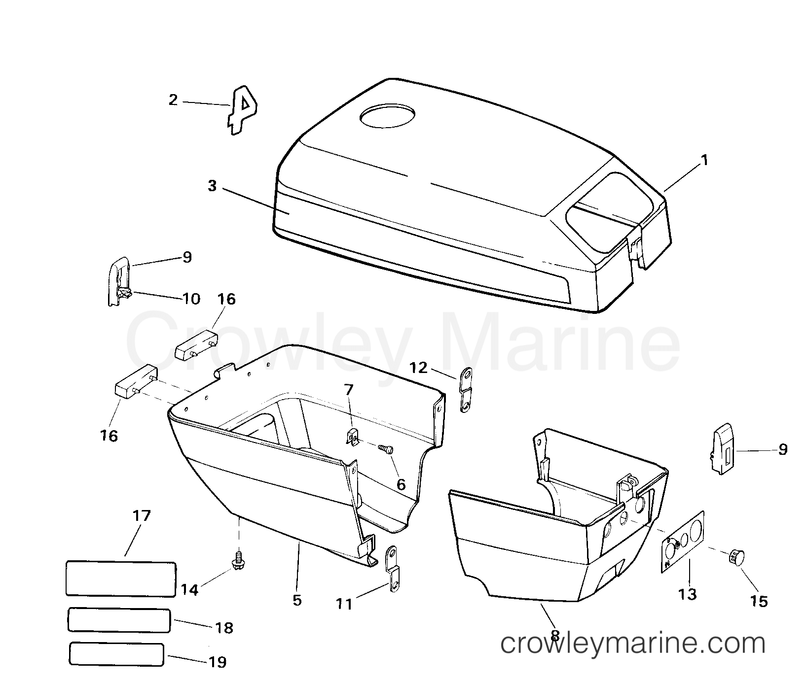 2000 Outboard 4 - J4RSSM - ENGINE COVER