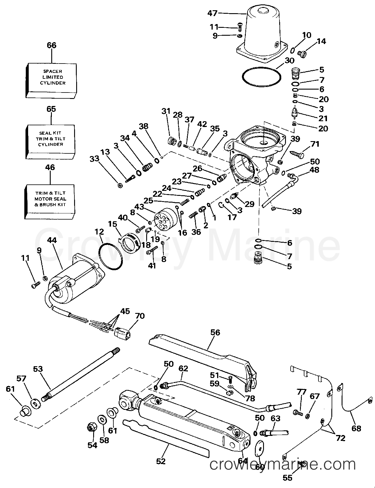 1988 OMC Stern Drive 2.3 - 232AMRGDE POWER TRIM AND TILT section