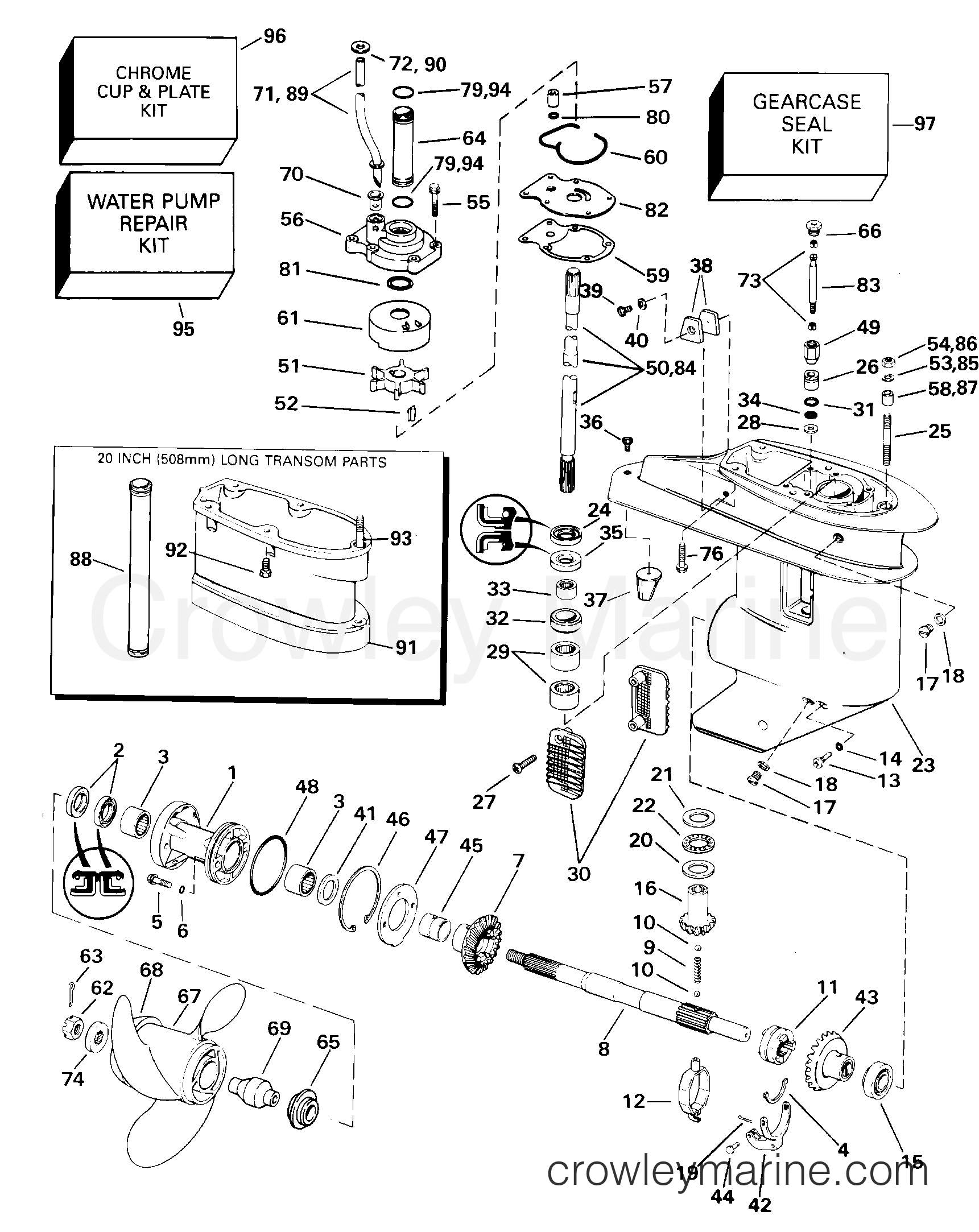 2000 Outboard 25 - J25TESSD - GEARCASE