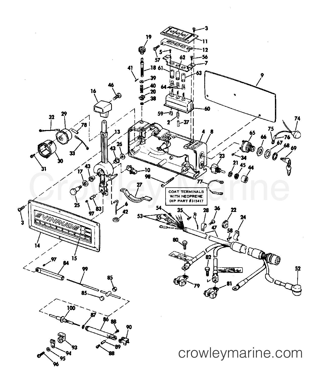 1971 Outboard 60 - 60173E - REMOTE CONTROL