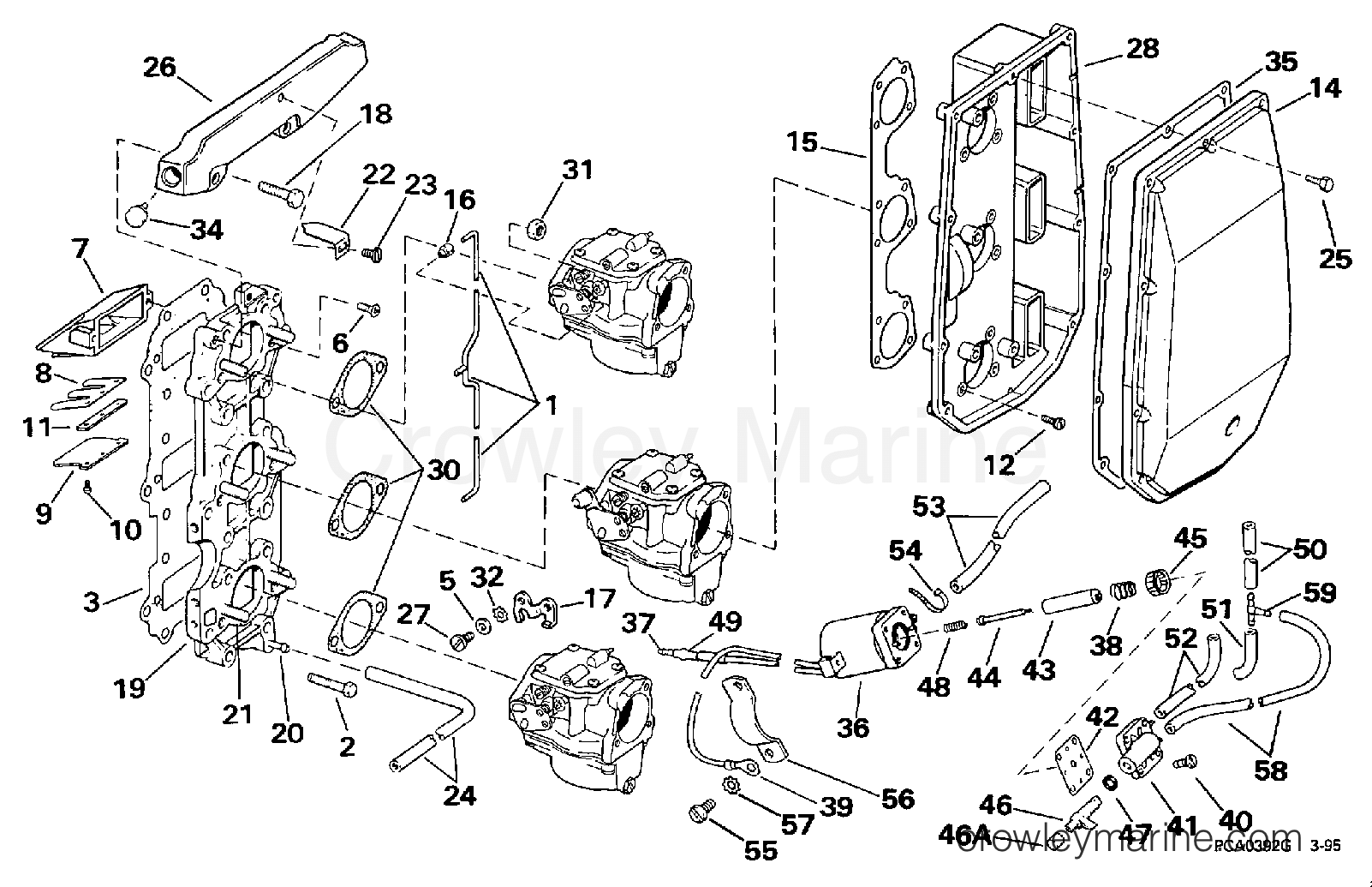1997 Outboard 50 - J50TTLEUR - INTAKE MANIFOLD