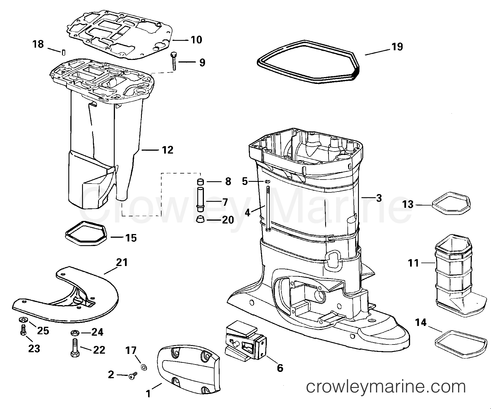 2000 Outboard 75 - E75FPLSSH - EXHAUST HOUSING