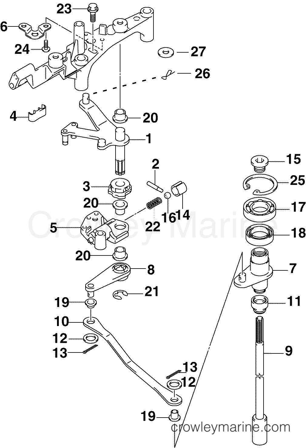 2004 Outboard 200 - J200CX4SRS - SHIFT LINKAGE