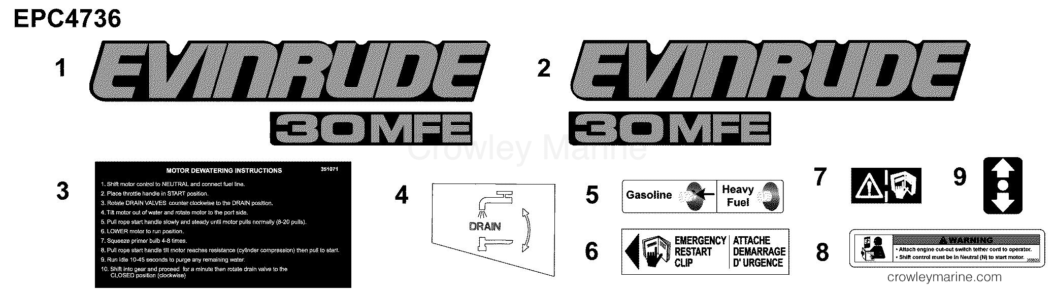 AF Outboard 30 - MFE - E30MALAFA - DECALS