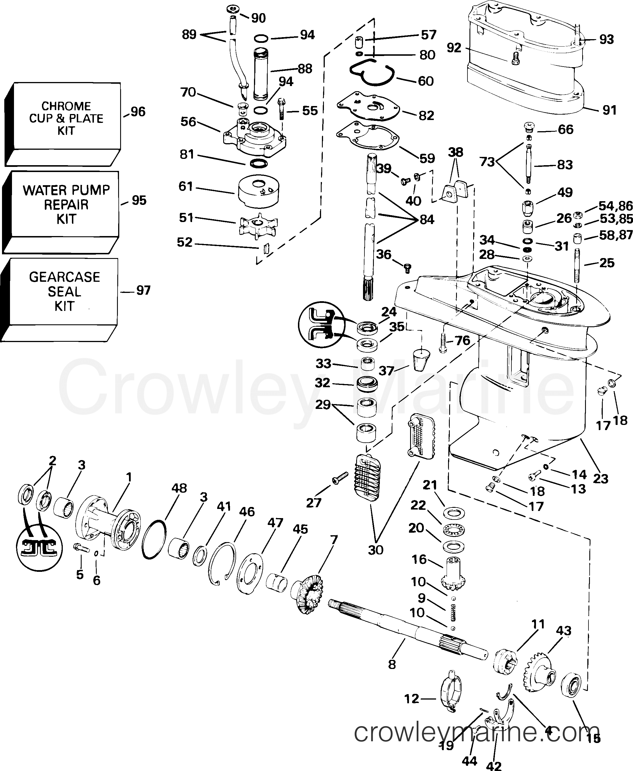 2005 Outboard 30 - J30ELSOD - GEARCASE