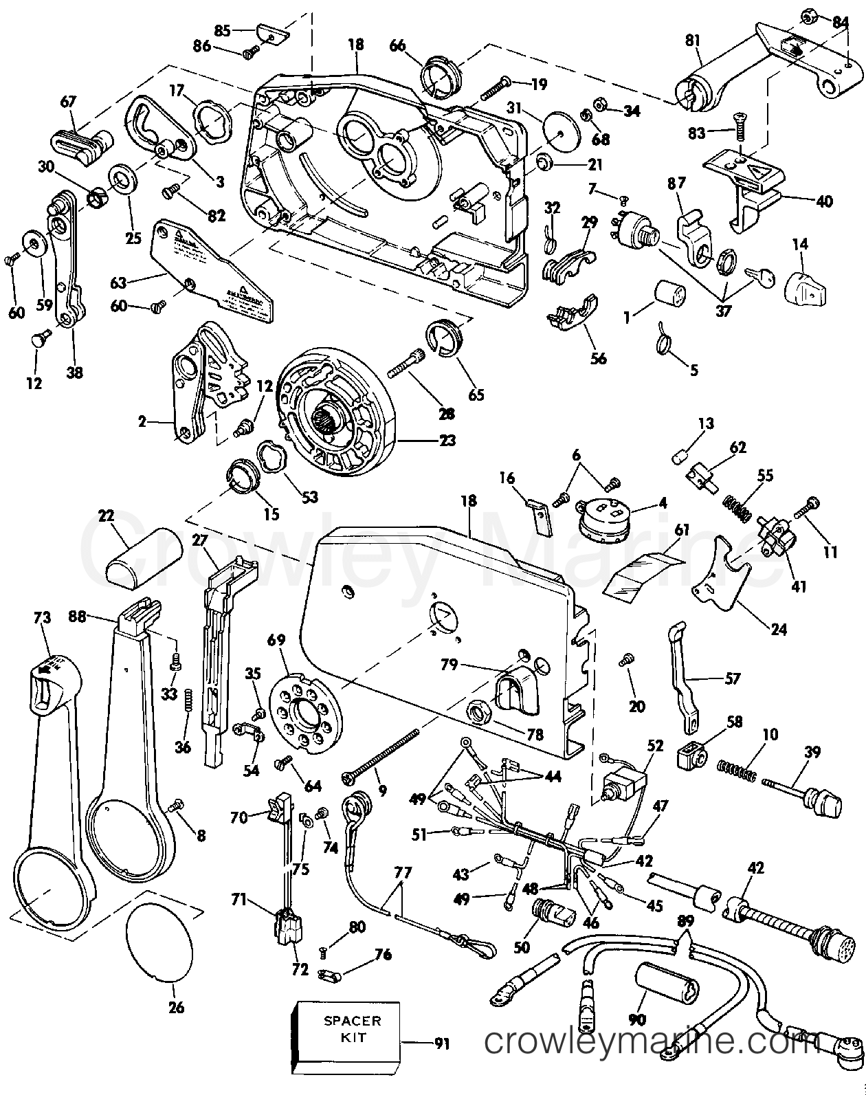 1986 Outboard 40 - J40TECDE - REMOTE CONTROL