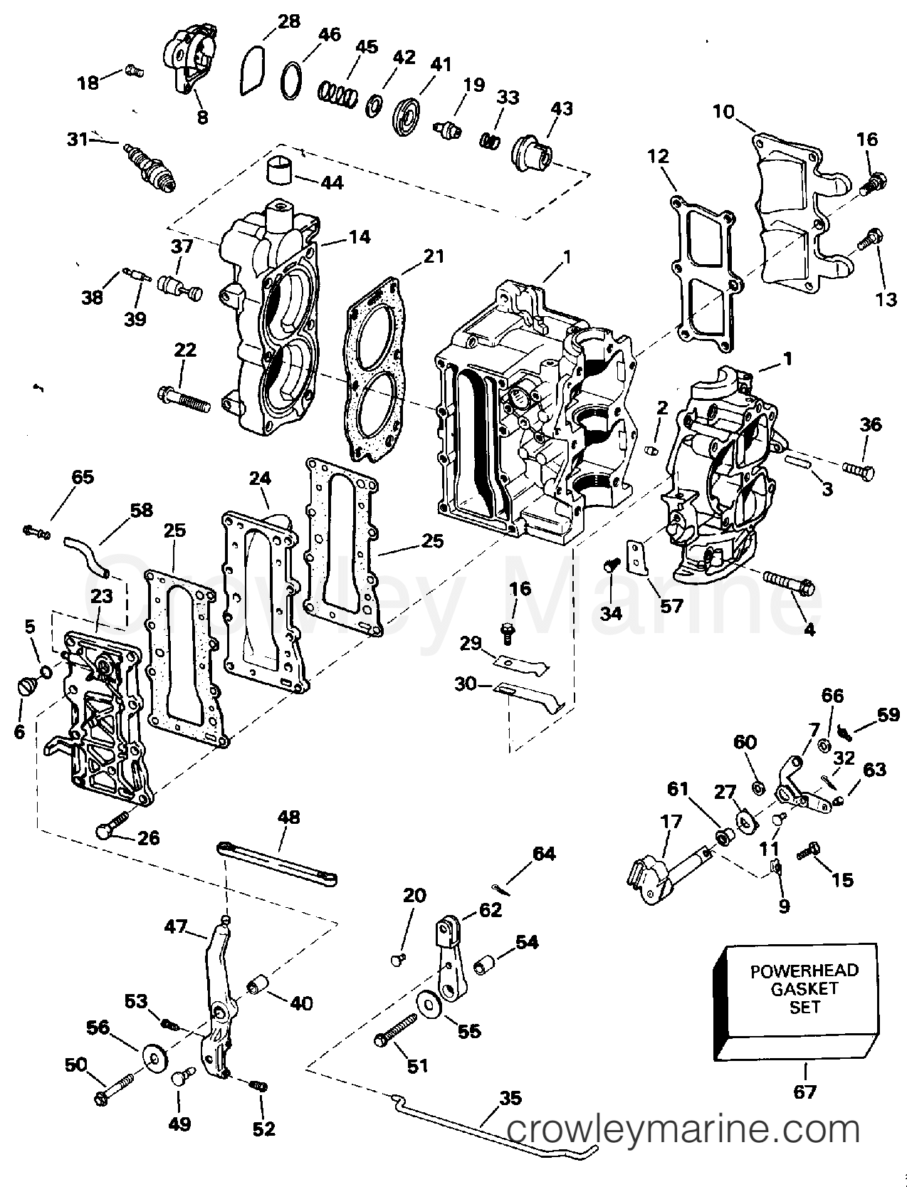 1994 Evinrude Outboards 9.9 - E10ELERB - CYLINDER & CRANKCASE section