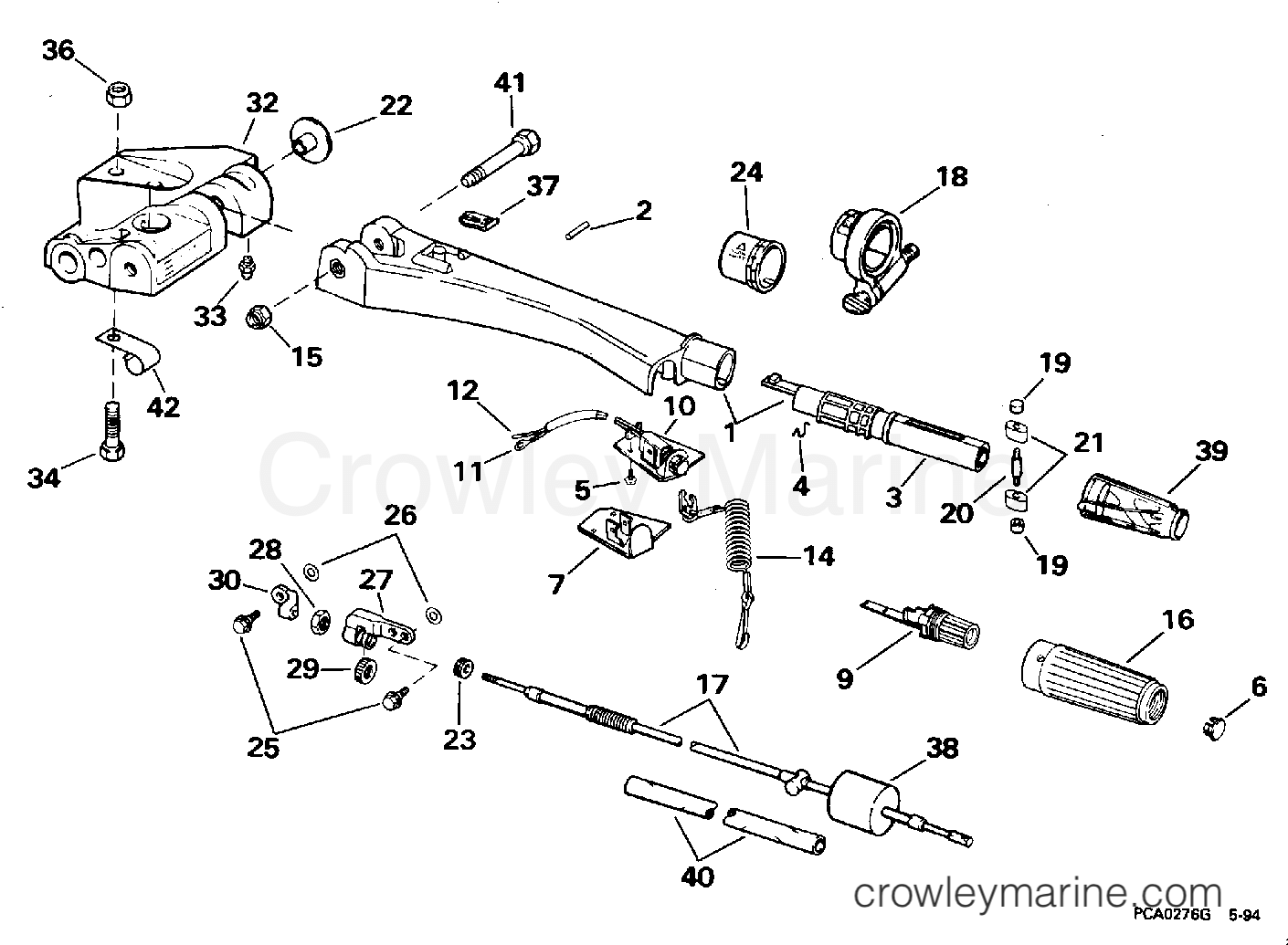 1995 Outboard 45 - J45RCEOD - STEERING HANDLE
