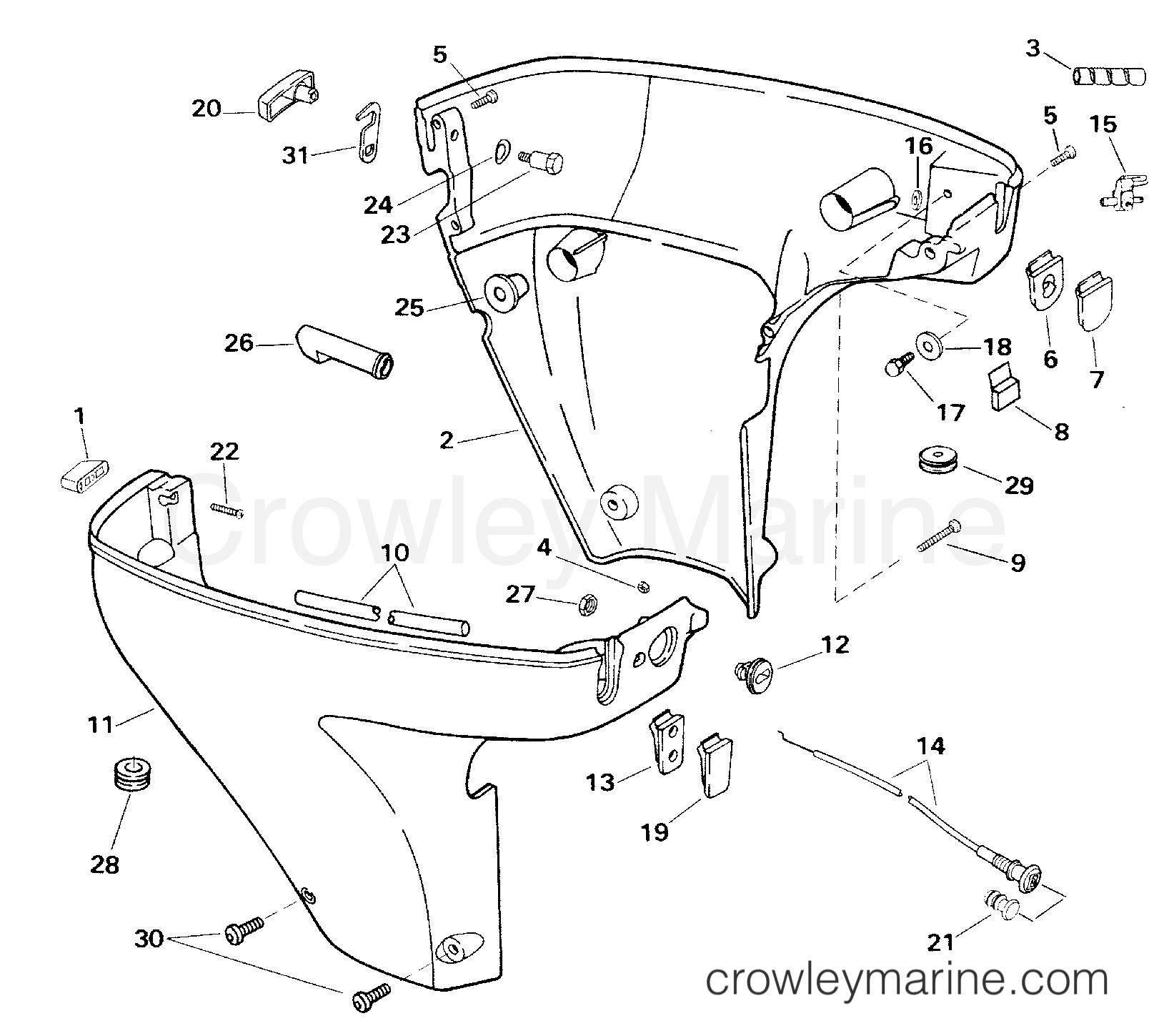 2000 Outboard 10 - E10EVL4SSS - LOWER ENGINE COVER