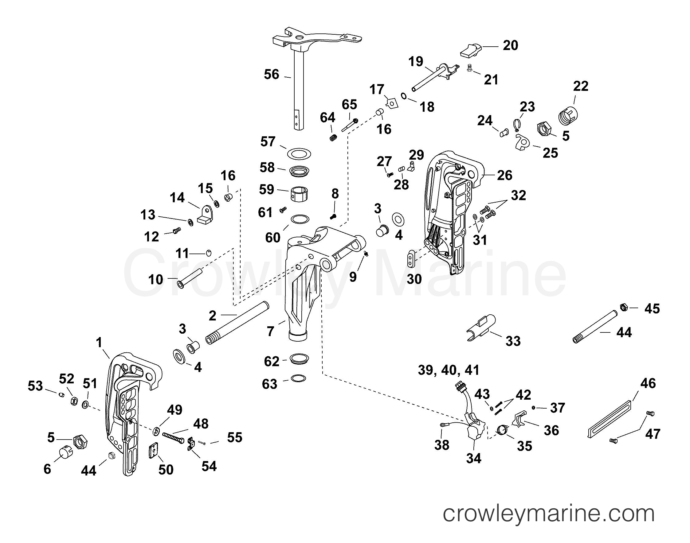 AA Outboard 40 - E40DPLAAA - SWIVEL BRACKET (DP, DS, DT)