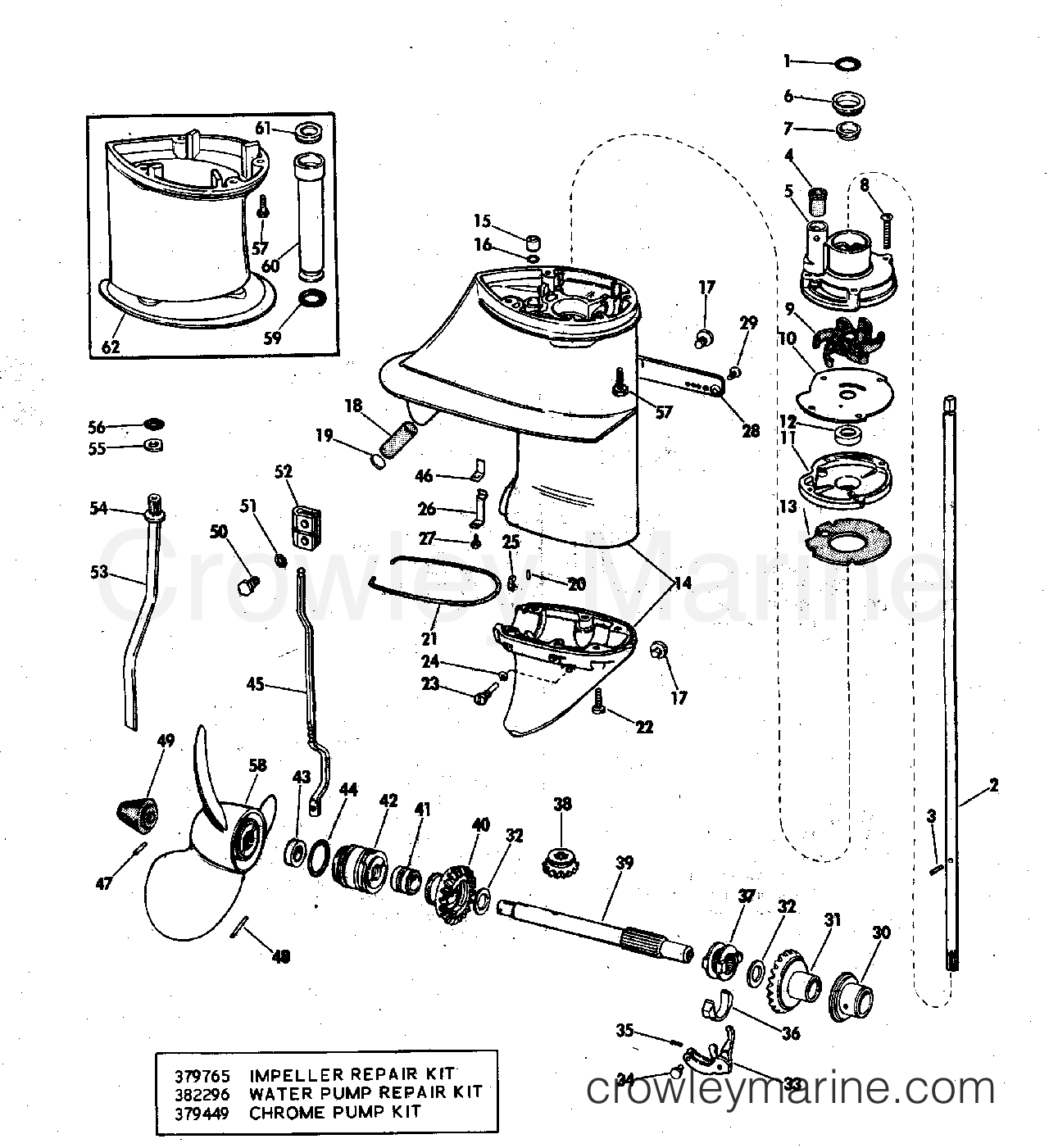 1973 Outboard 9.5 - 9RL73B - GEARCASE