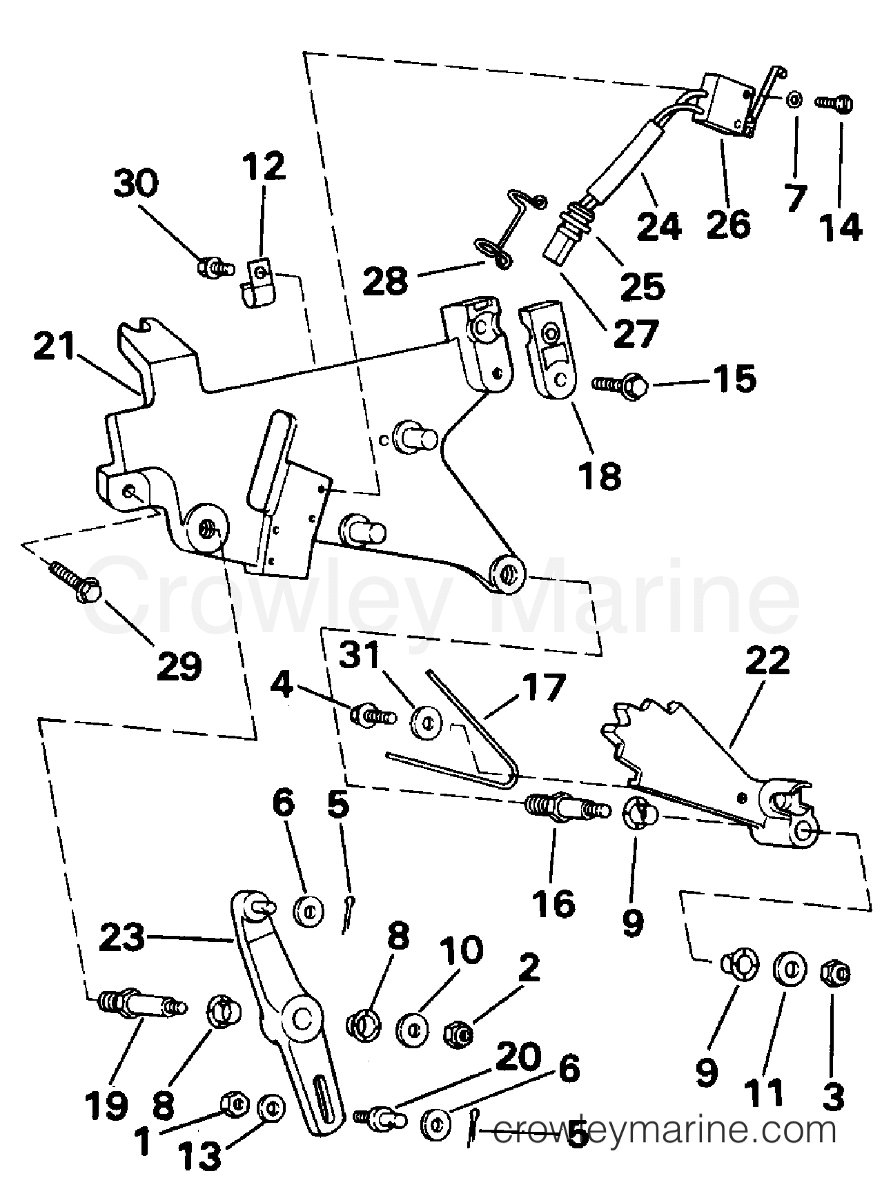 1992 Stern Drive 4.3 - 434APRAMH - SHIFT BRACKET