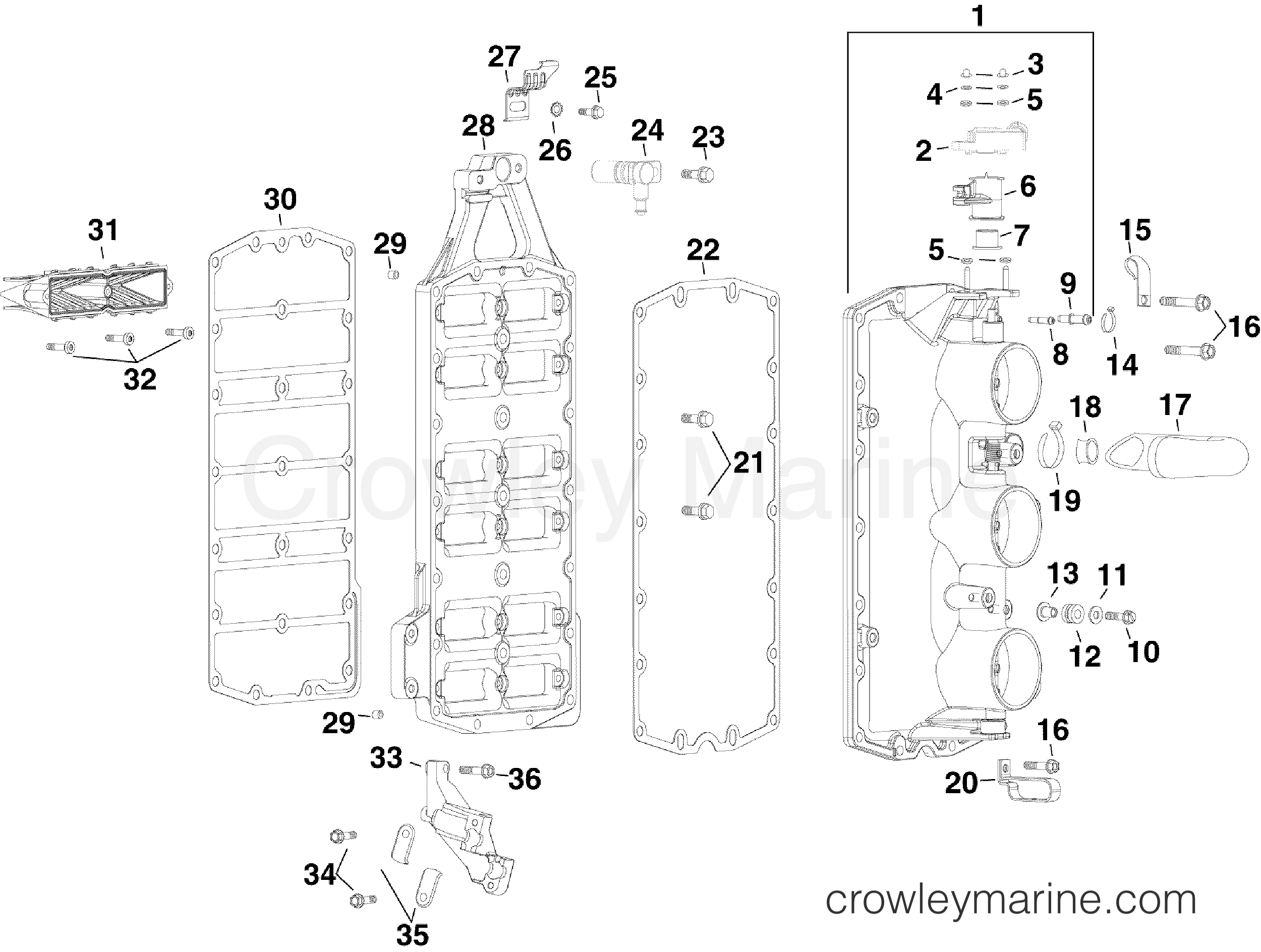 2010 Evinrude Outboards 250 - DE250CXISF INTAKE MANIFOLD ASSEMBLY section