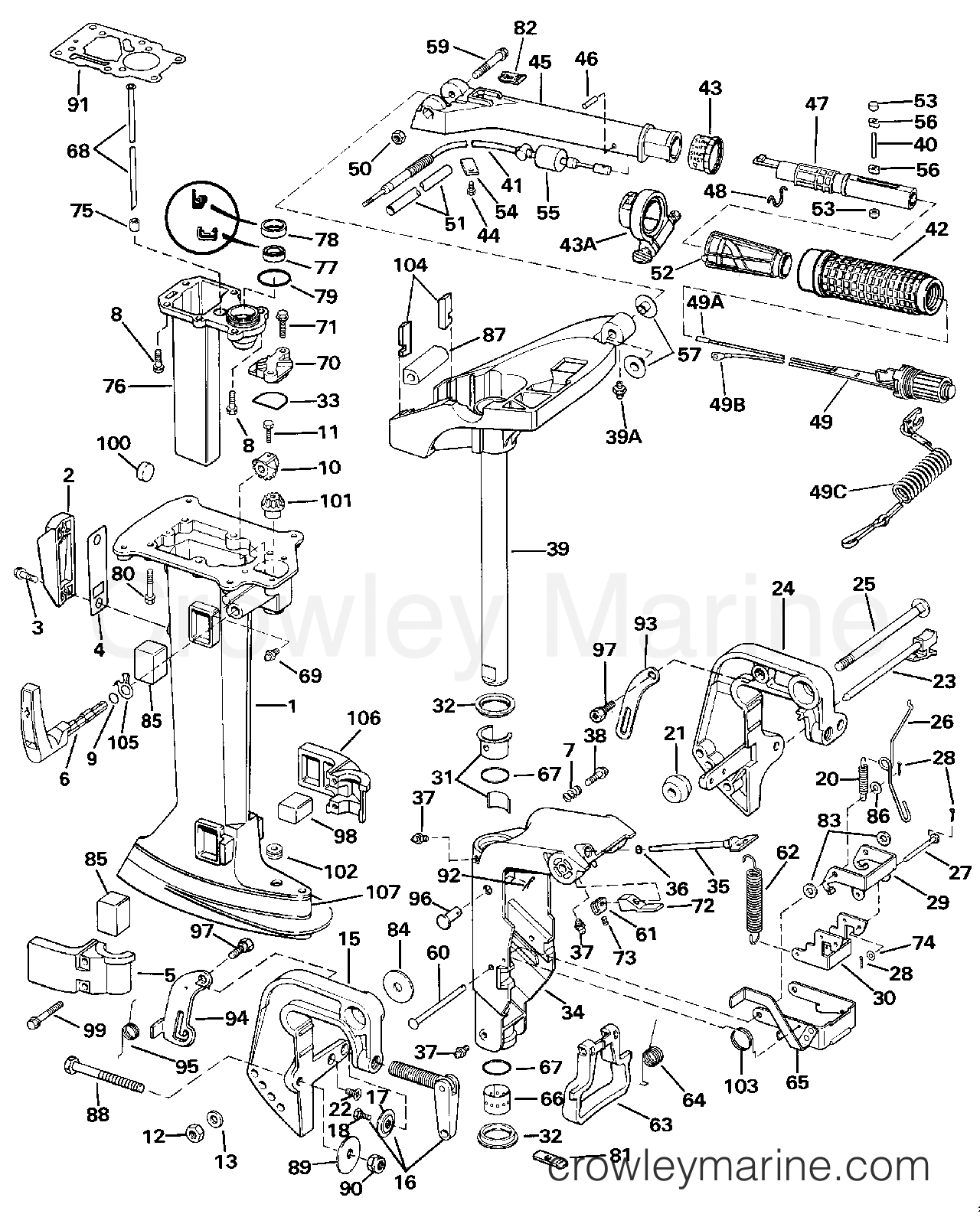1990 Outboard 8 - J8RESR - MIDSECTION