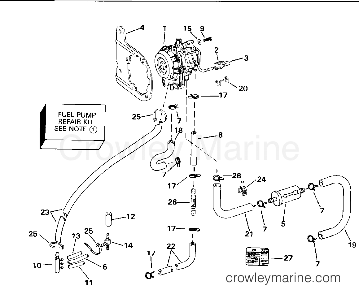 1994 Outboard 70 - J70ELERC - FUEL PUMP