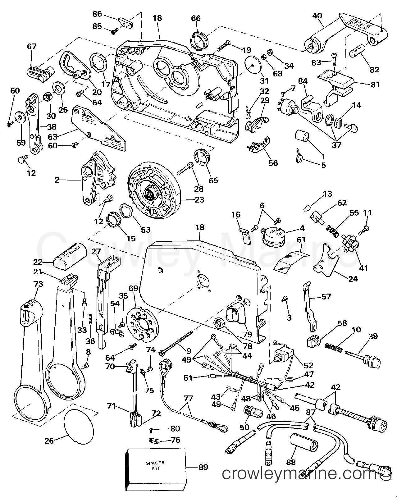 1984 Outboard 40 - J40ECRM - REMOTE CONTROL