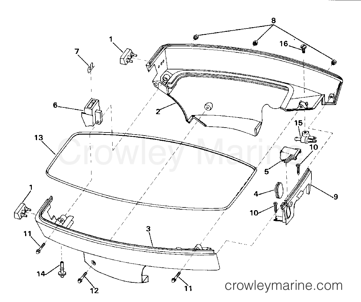 1994 Outboard 6 - E6SLERE - LOWER ENGINE COVER
