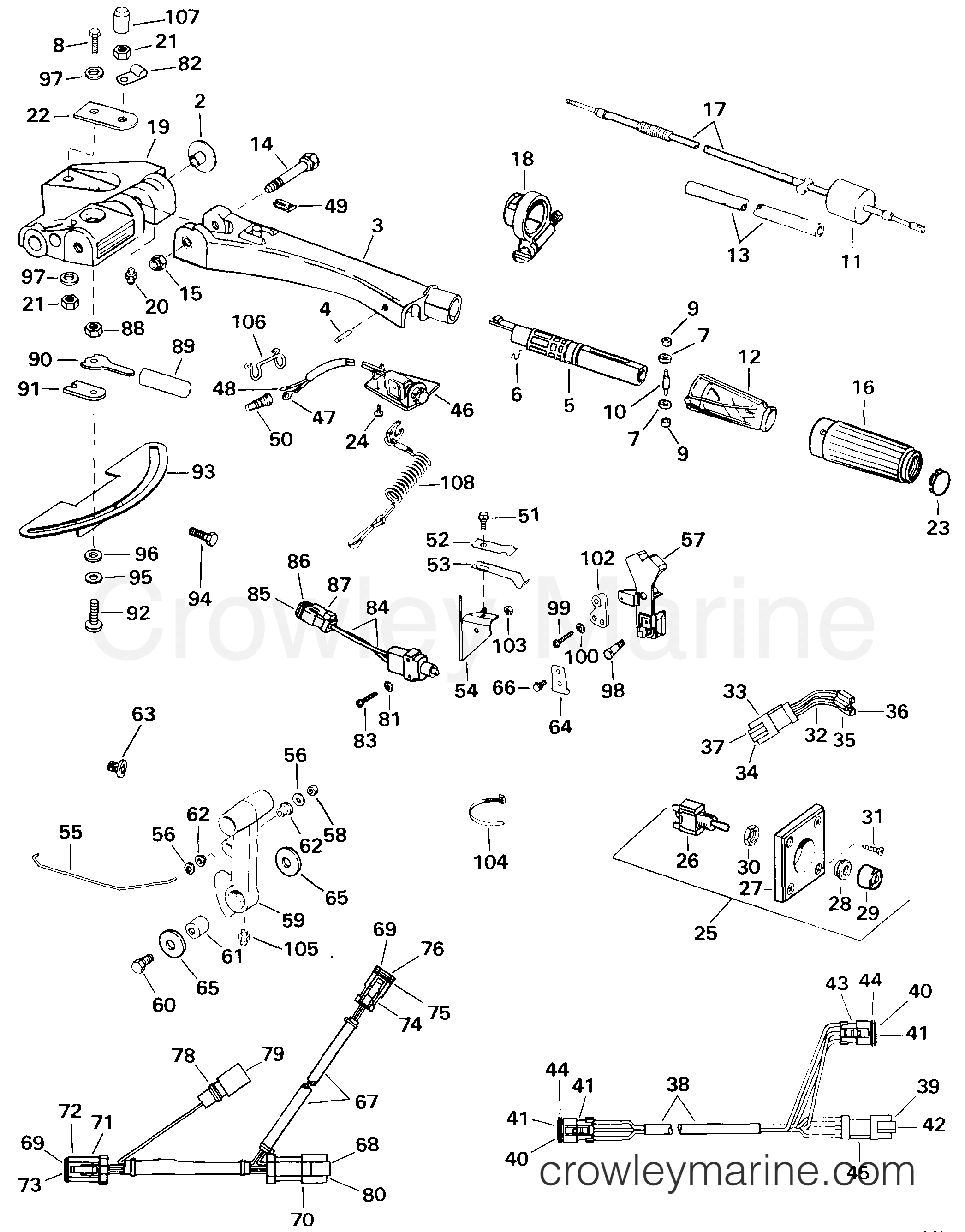 1999 Rigging Accessories - Steering - TILLER CONVERSION KIT -- V4 60Ø NON-