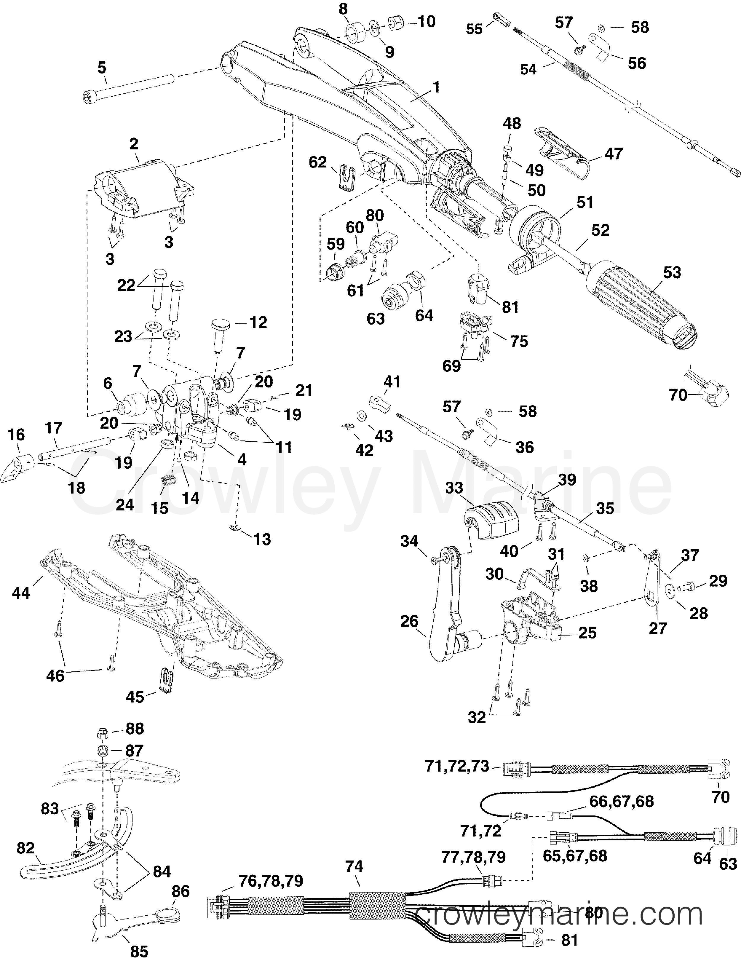 2012 Rigging Accessories - STEERING - TILLER KIT - 15 THRU 30 HP (E-TEC)