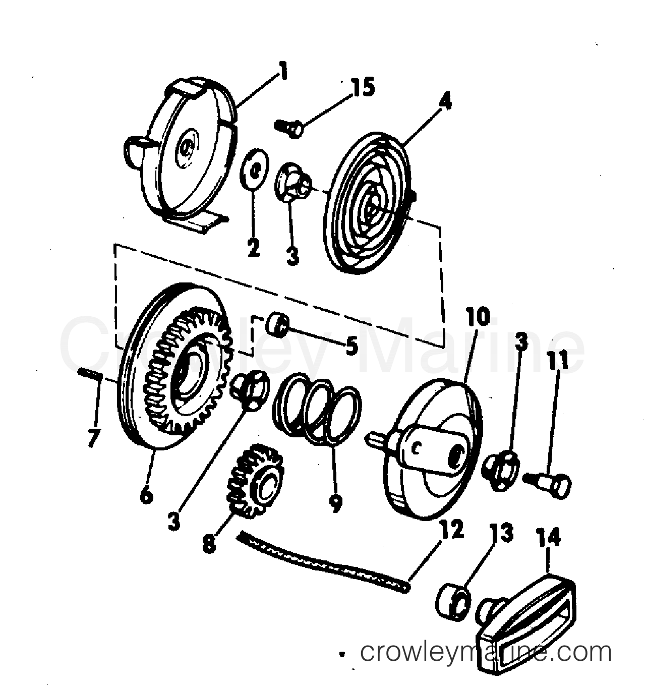 1971 Outboard 4 - 4136D - REWIND STARTER
