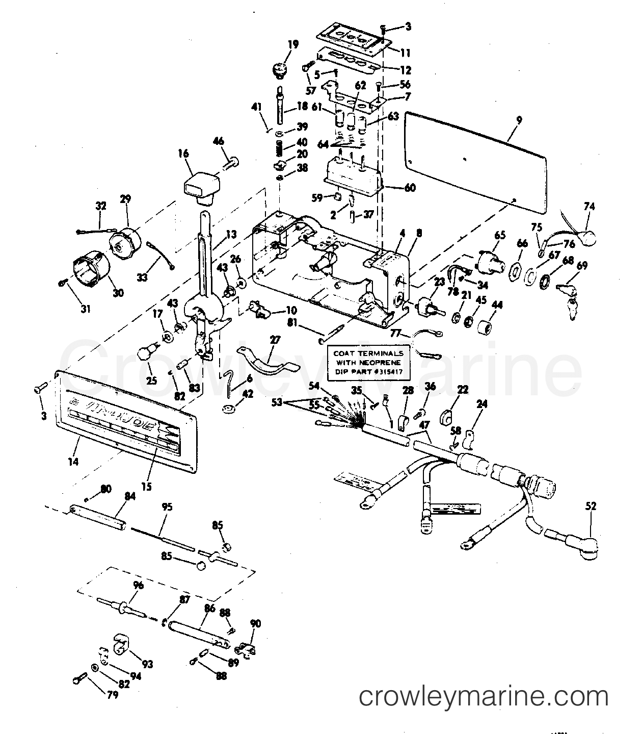 1972 Outboard 100 - 100293R - REMOTE CONTROL