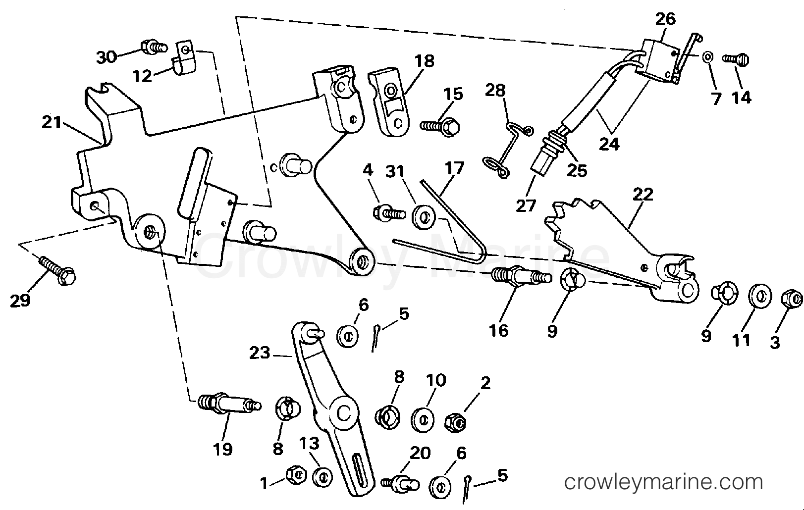1992 Stern Drive 5 - 502APRAMK - SHIFT BRACKET