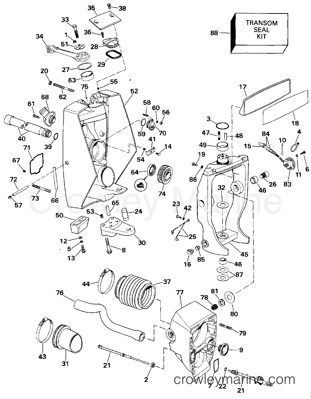 1994 Stern Drive 7.4 - 744DCPMDA - TRANSOM MOUNT