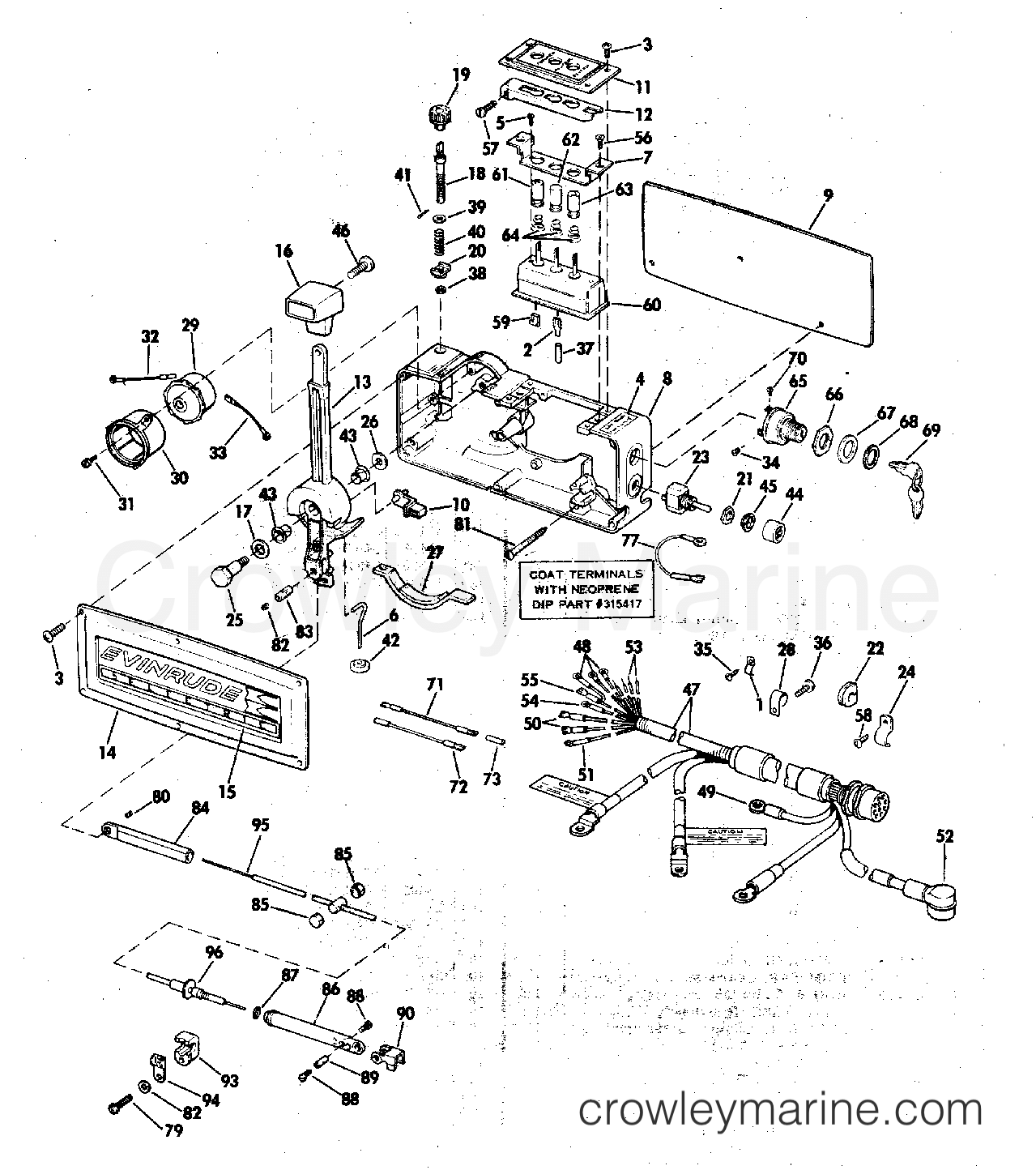 1972 Outboard 65 - 65272S - REMOTE CONTROL