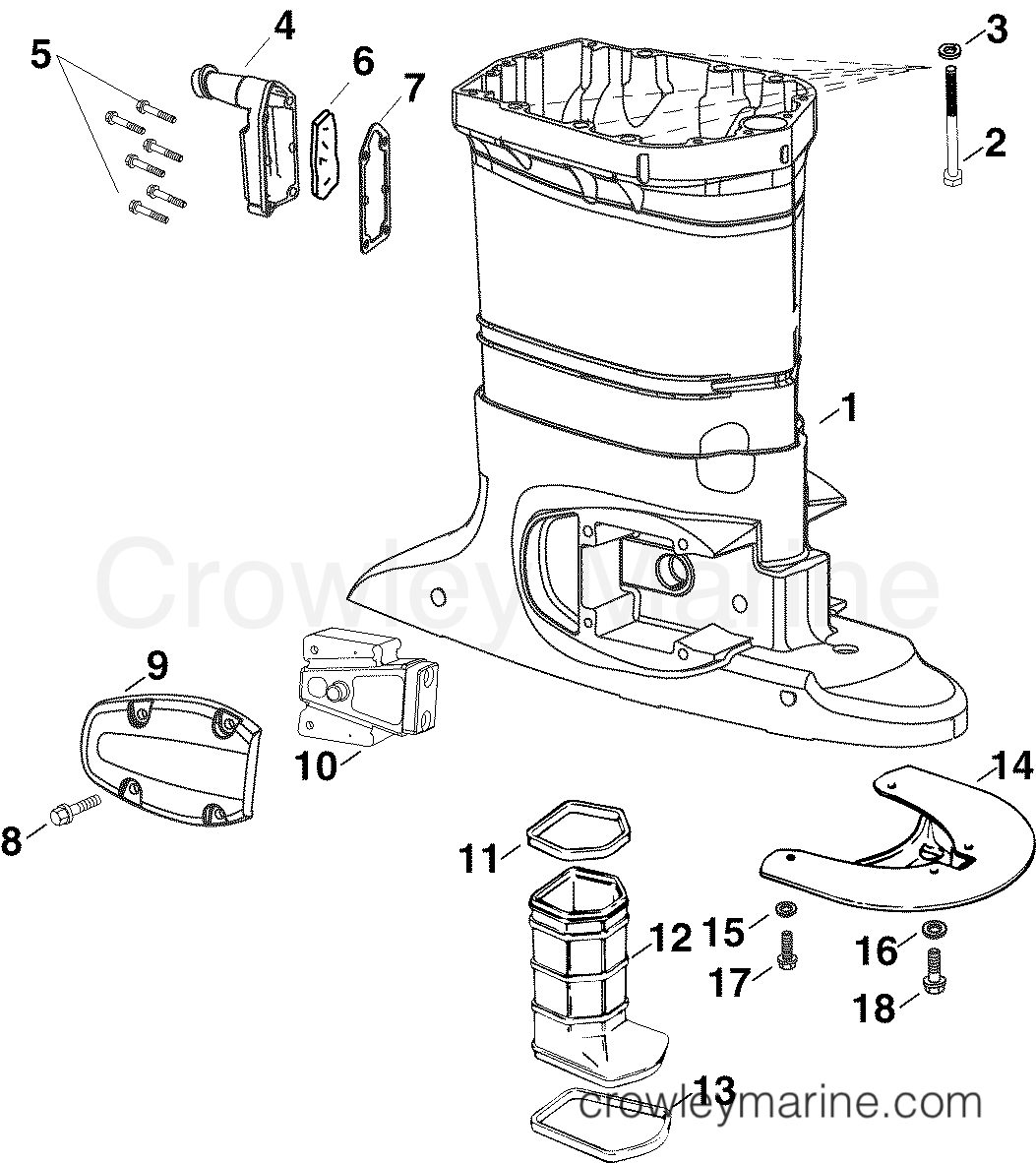 2004 Outboard 90 - E90DPXSRC - EXHAUST HOUSING