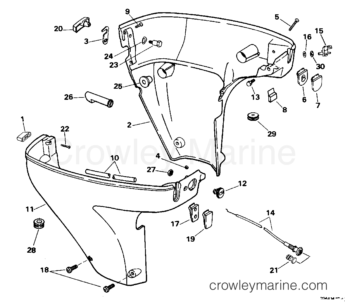 1996 Outboard 15 - BJ15FAEDR - LOWER ENGINE COVER