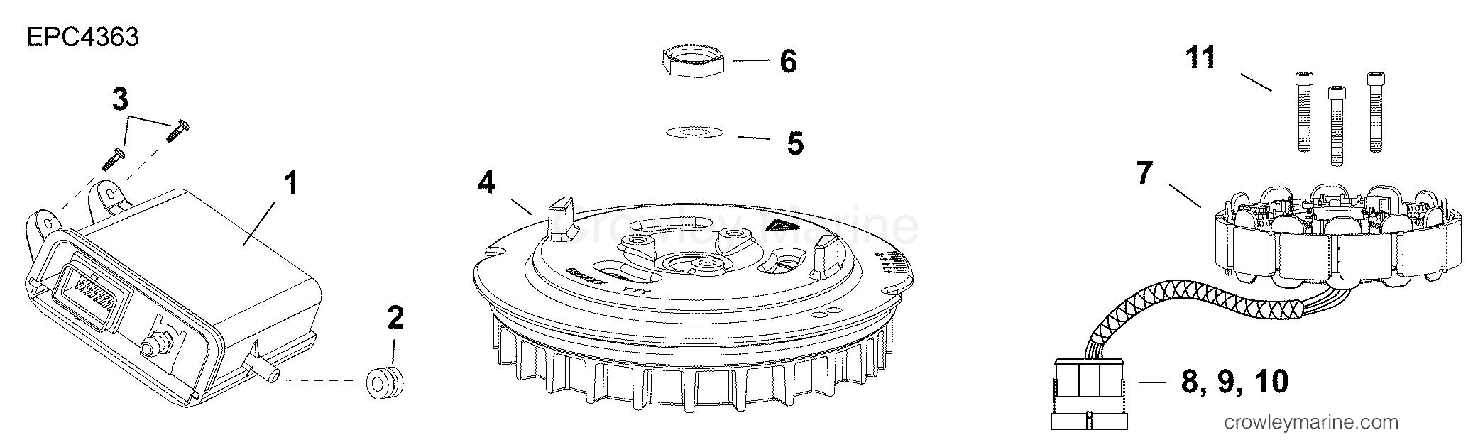 AB Outboard 30 - MFE - E30MALABB - EMM, STATOR, FLYWHEEL